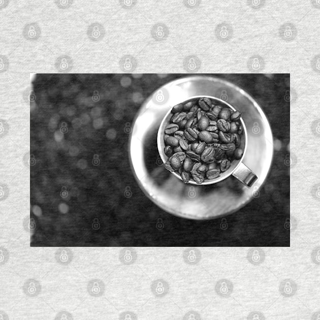 Coffee beans with black and white by ikshvaku